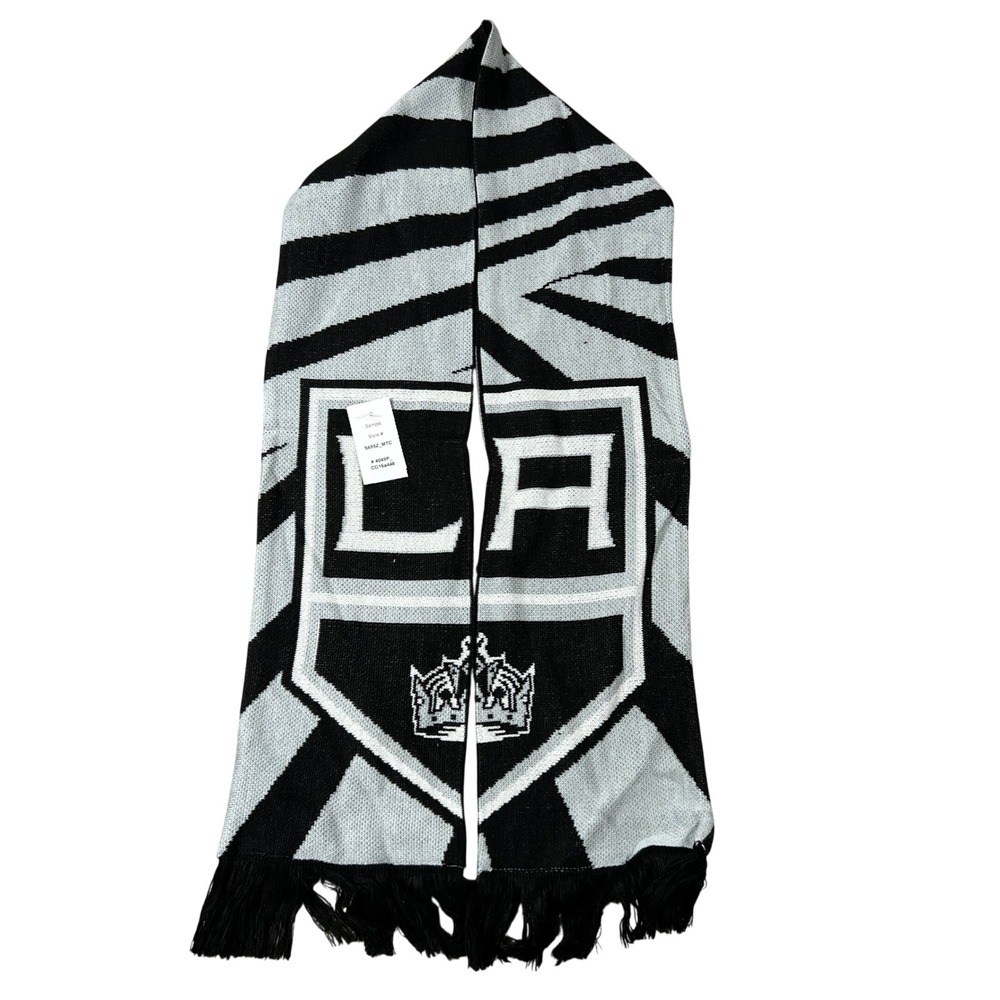 Adidas LA Kings NHL Knit Scarf Black Silver Geometric‎